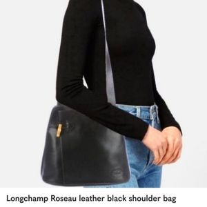 LONGCHAMP ROSEAU LEATHER BAG Navy blue